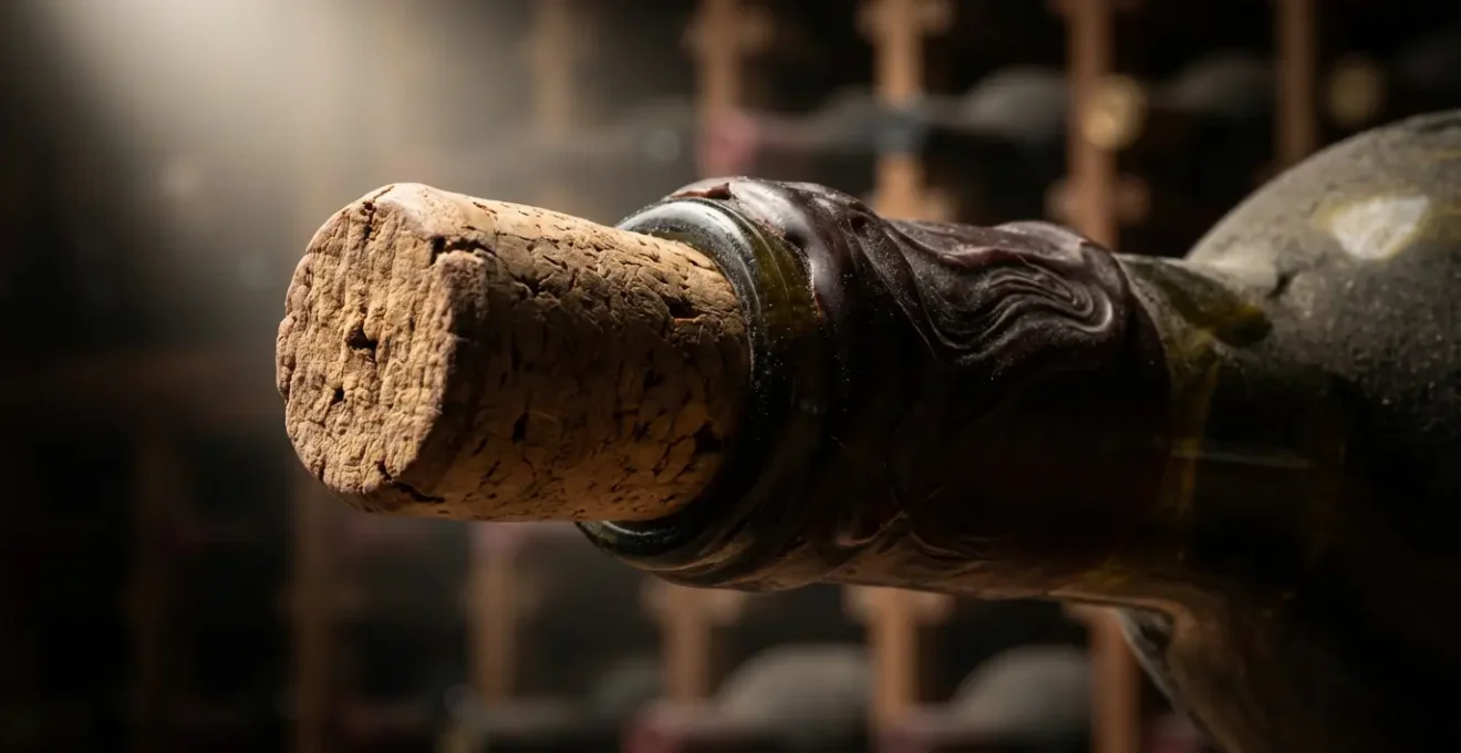 Cave de vieillissement professionnelle avec bouteilles de grands crus bien rangées