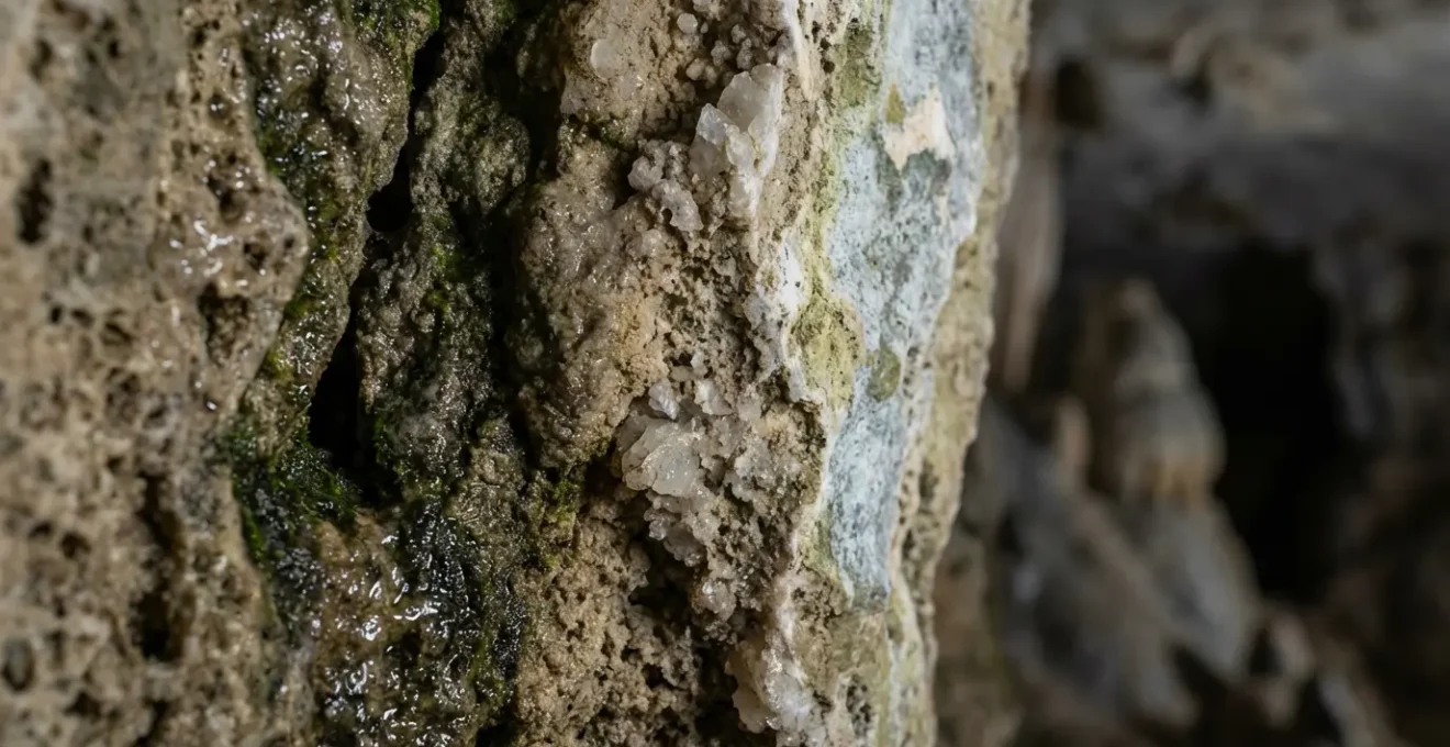 Coupe thermographique montrant le rayonnement de la paroi rocheuse dans un habitat troglodytique
