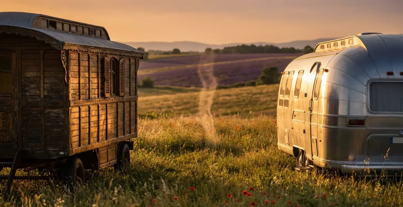 Comparaison thermique entre une roulotte en bois et une roulotte métallique sous le soleil d'été