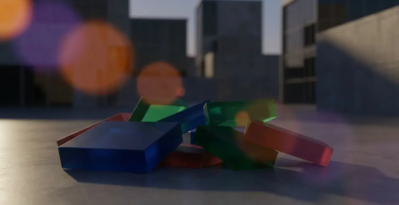 Vue abstraite de panneaux de stationnement urbain avec zones colorées